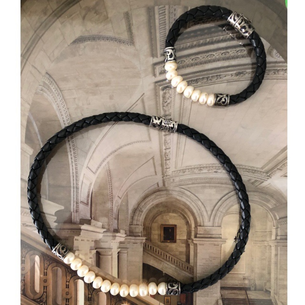 Honora Necklace bracelet sweet water pearl leather